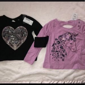 2 long sleeve graphic shirts